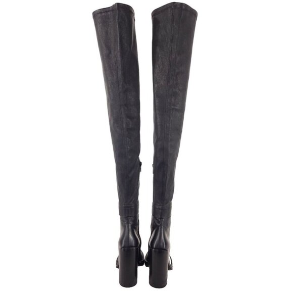 Ann Demeulemeester Over The Knee Stretch Leather Boots 35 5 Black - Picture 3 of 14